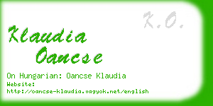 klaudia oancse business card